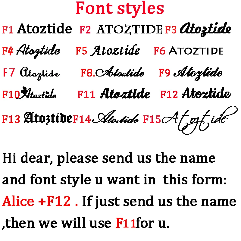 Atoztide Custom Custom Frosted ชื่อต่างหูหัวใจสแตนเลสสตีลสำหรับผู้หญิงที่กำหนดเองเครื่องประดับคริสต์มาสของขวัญ