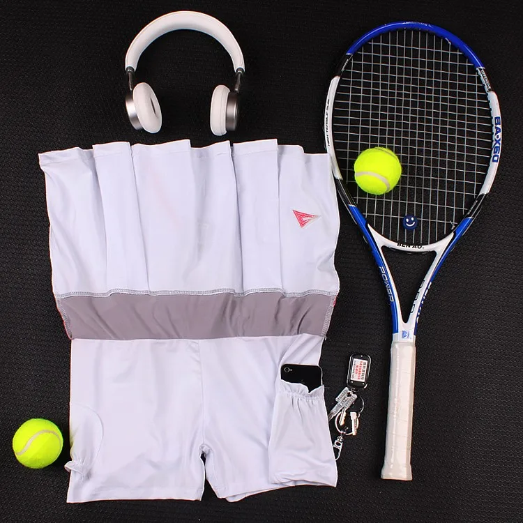 Women Tennis Skorts , Girl Tennis Skirt with shorts , Breathable Female Badminton Skirt With Pocket , Girls Sport Running Shorts