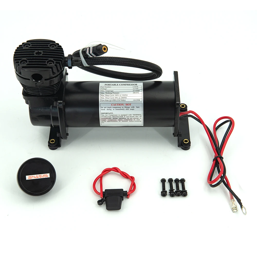 Tanque de aire Universal DC 12V 3/5 Gal, compresor de suspensión neumática 480c, Kit de sistema a bordo, salida 1/4