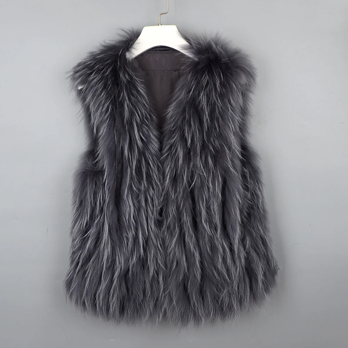 Raccoon fur woven Braided strip vest ladies winter warm fur coat waistcoat vest short autumn waistcoat real animal fur