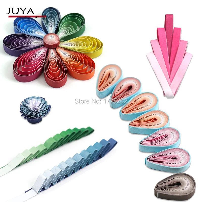 JUYA Gradiente di Carta Quilling, QP388.Each striscia dal bianco al colore scuro, 390 millimetri di lunghezza, 10 colori disponibili, 4 di larghezza