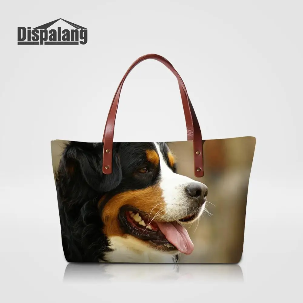 Dispalang Women Luxury Totes Bags Animal Dog Print Top-handle Bag Ladies Daily Use Handbags For Teenage Girls Woman Beach Bags