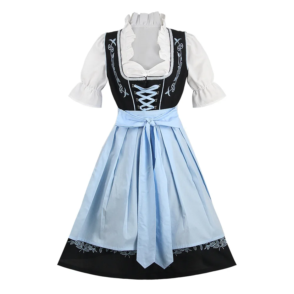 Tradizionale bavarese Octoberfest German Beer Wench Heidi Costume Adult Women Maid Dress Oktoberfest Dirndl Dress con grembiule