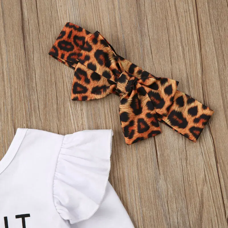 Pudcoco US Stock 0-24M 3PCS Newborn Baby Girl Autumn Clothes Set Ruffle Romper Top Patchwork Leopard Skirts Fall Outfits image 6