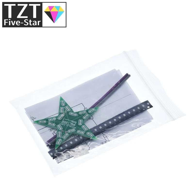 Schüler-Trainings-DIY-Kit Fünfzackiger Stern Atemlicht Farbwechsel-LED-Licht für Weihnachts-Löttraining Rot Grün Blau – Detail 12