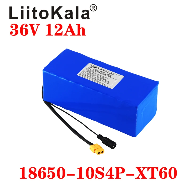 LiitoKala 36V 12ah 10S4P Lelectric bicycle battery pack 18650 Li-Ion Battery 500W High Power  42V Motorcycle Scoote XT60 Plug