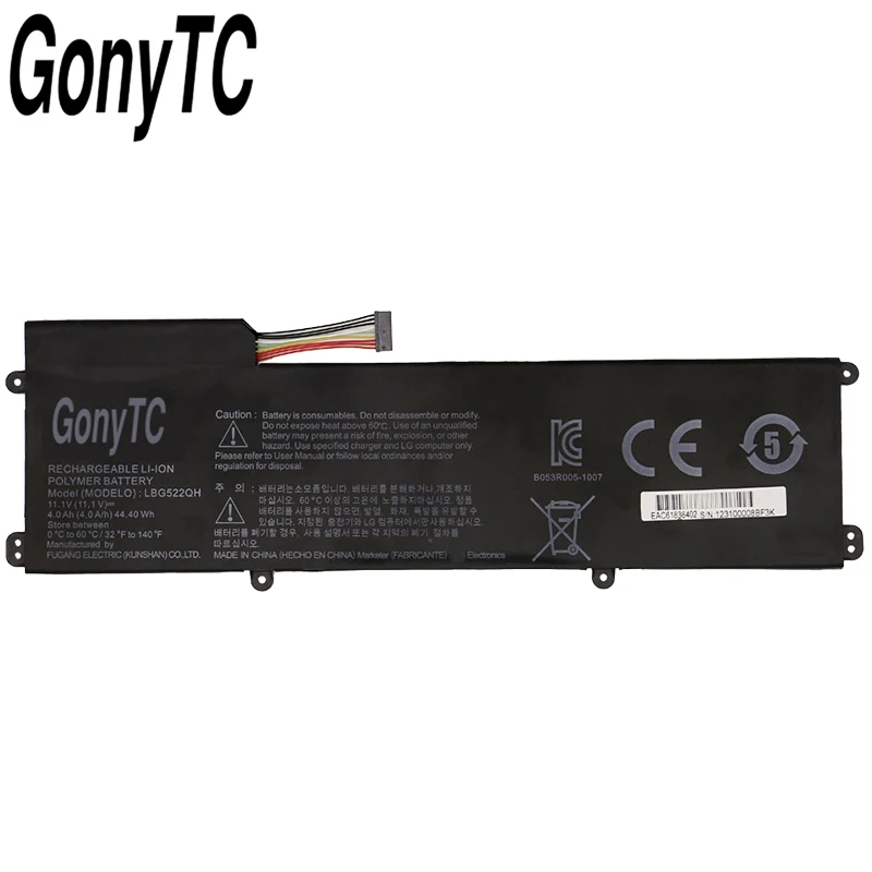 GONYTC LBG522QH Genuine Battery For LG Z360 Z360-GH60K Full HD Ultrabook Series 44.4Wh 11.1V 4000mah