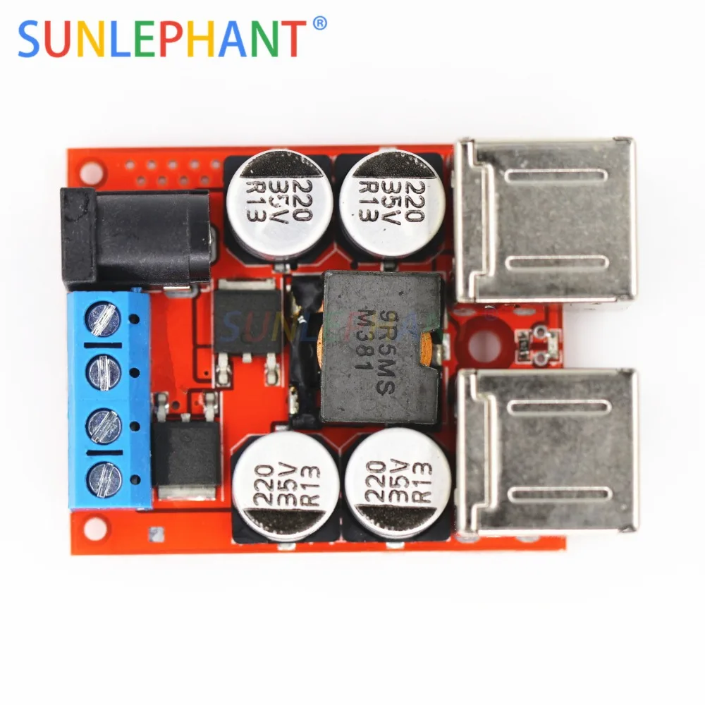 DC-DC Buck Step-down Vehicle Charging Module 8V-35V to 5V 8A 40W 4 Port USB Power Charging Hub Board Distributor Mobile Charger