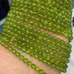 AA grade natural peridot stone beads natural gemstone beads DIY loose beads for jewelry making strand 15