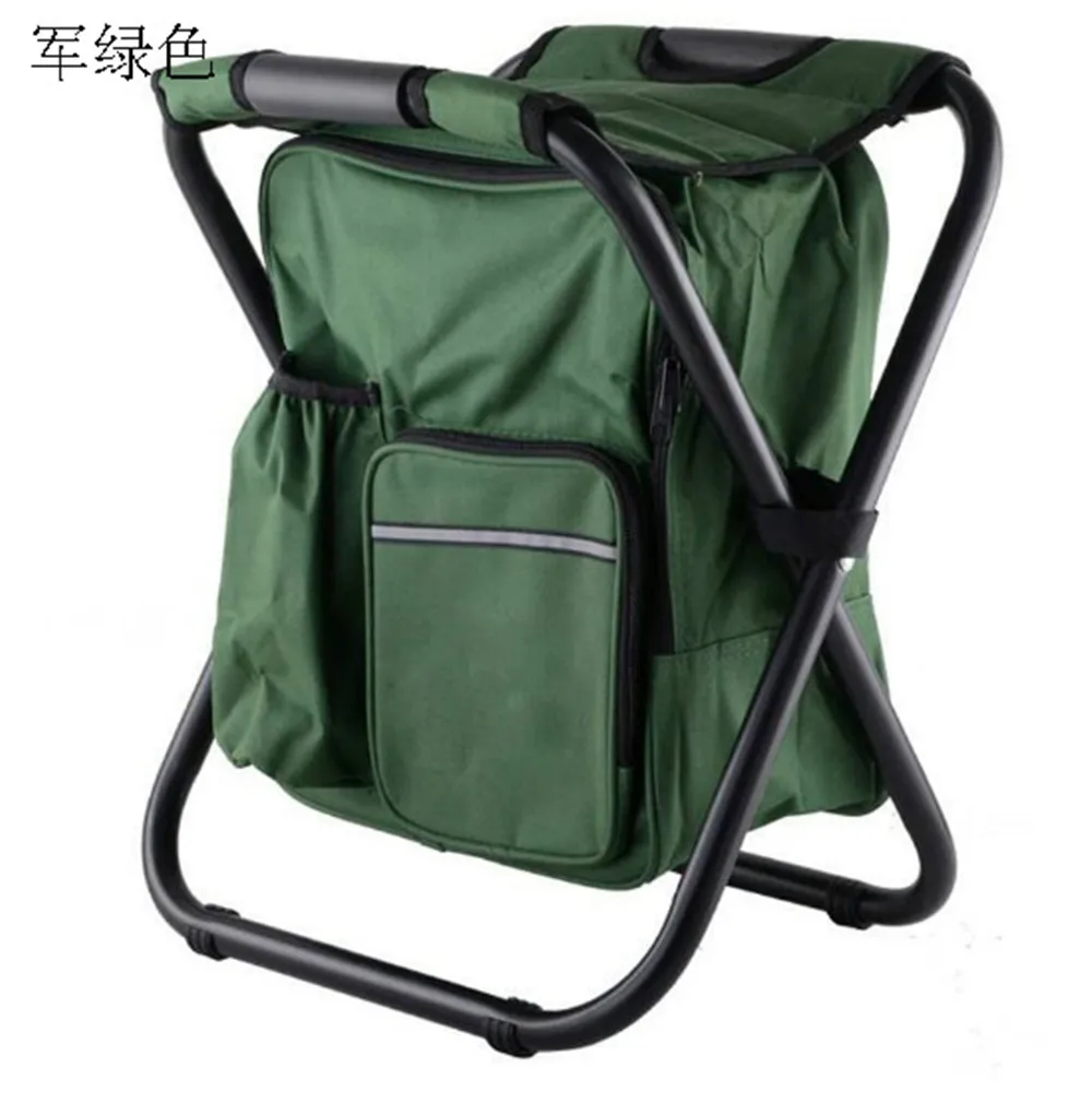 Fly Fishing Chair Outdoor Bag Folding Camping Stool Portable Backpack Cooler Insulated Picnic Hiking Seat Table Bag Bear 150KG