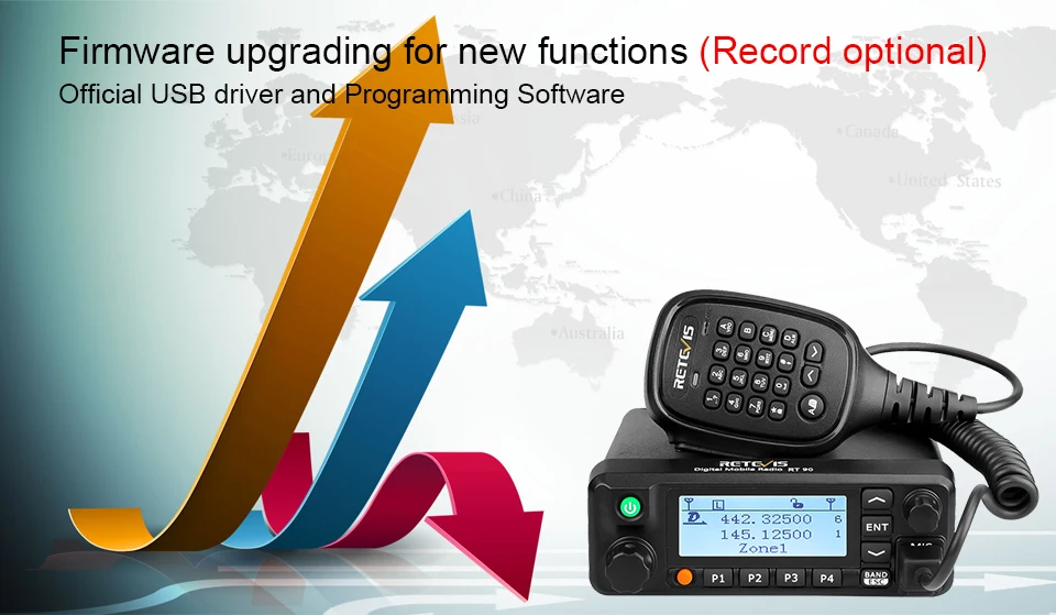 Retevis RT90 DMR Digital Mobile Radio Autoradiosender Walkie Talkie VHF UHF Dual Band High Output Power Transceiver für Trip – Detail 18