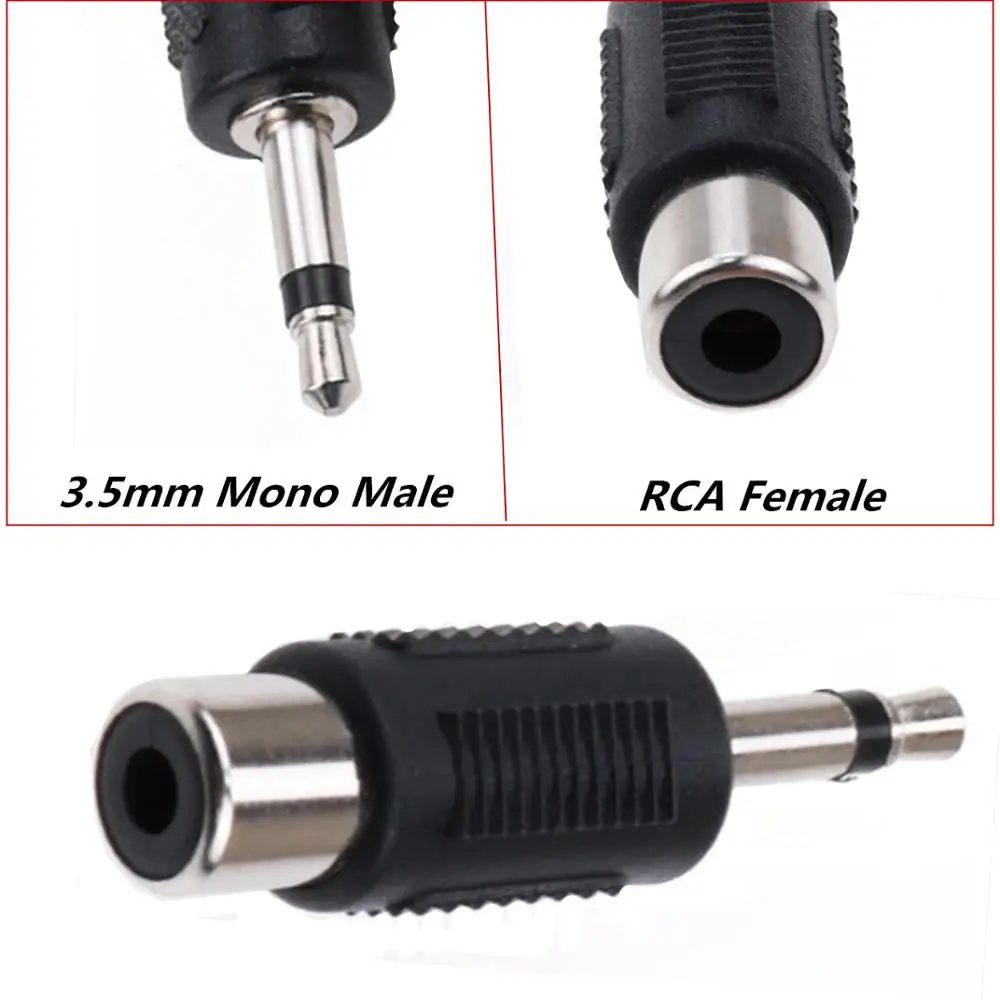 Convertisseur adaptateur Mono mâle vers Phono RCA femelle, connecteur Jack, 1/8 ", 3.5mm, 5 pièces