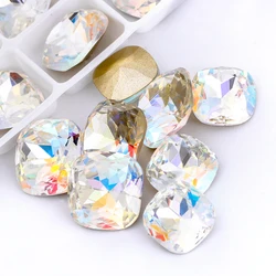 Square Rhinestone K9 Glass Crystal Strass 6mm Small Stones Glue on Nails Diy Rhinestone Applique Pointback Strass