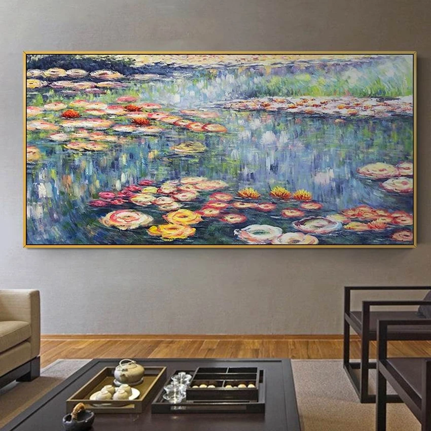 Canvas Oil Paints for Office and Bar Decoration, Famous Painting, All Flowers Bloom Together, Wall Art, No Framed