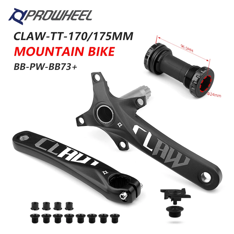 PROWHEEL 104BCD Mountain Bicycle Crankset 170mm 175mm Crank and Bottom Bracket BB MTB Cranks Aluminum Alloy Bicycle Parts