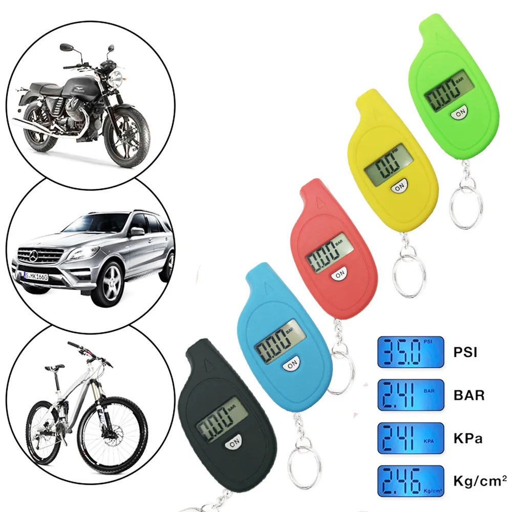 Mini-Reifendruckmesser im Schlüsselanhänger-Stil mit digitalem LCD-Display, Reifendruckprüfer für Autos, Motorräder und PKWs, Reifensicherheitsalarm – Detail 2