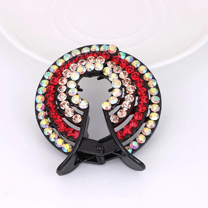 포니 테일 헤어핀 헤어 클립 여성 라인 석 머리핀 여자 패션 헤어 발톱 헤어 홀더 액세서리 헤어 스타일링 장식