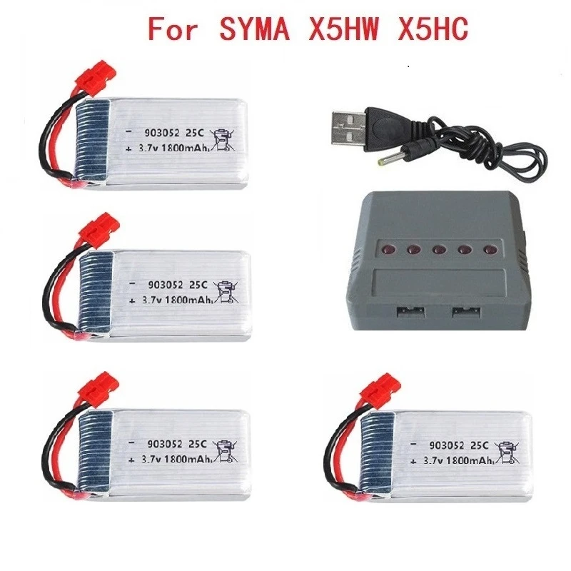 3.7v 1800mAh akumulator do KY601S SYMA X5 X5S X5C X5SC X5SH X5SW 903052 3.7v akumulator i ładowarka