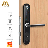 Tuya WIFI Zinc Alloy Touch Keypad Smart Door Lock Fingerprint Lock With Card Passcode Key For Electronic Lock