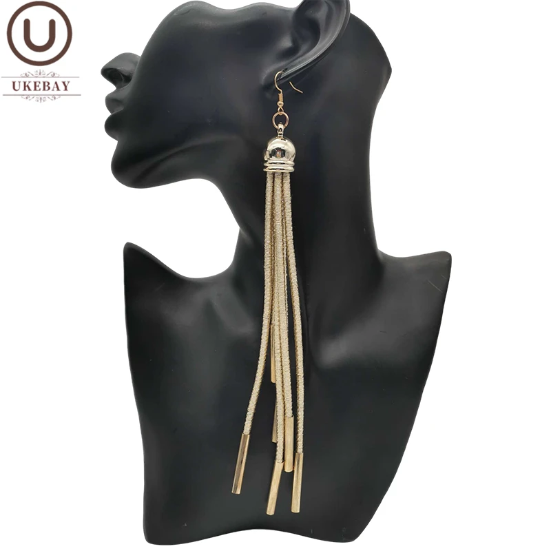 UKEBAY New Long Statement Earrings For Women Drop Earrings Luxury Gold Color Handmade Jewelry Boho Ear Accessories Female Gift