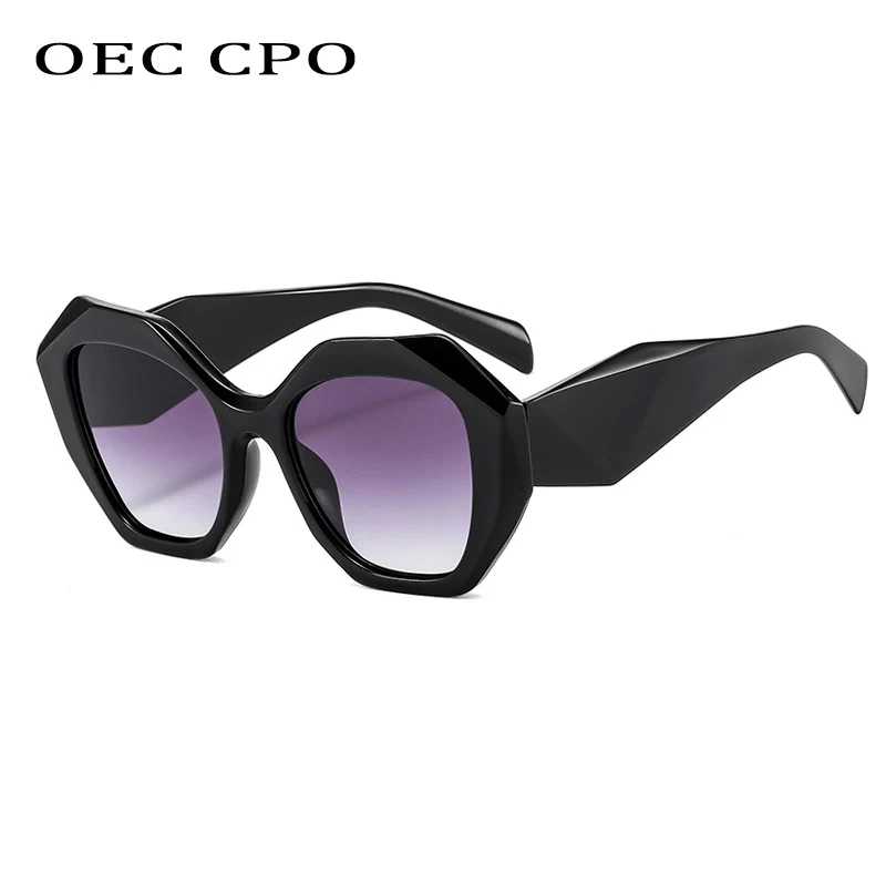 OEC CPO Square Sunglasses Women 2021 New Fashion Punk Sun Glasses Female Purple Big Frame Glasses Men Vintage Gradient Eyewear