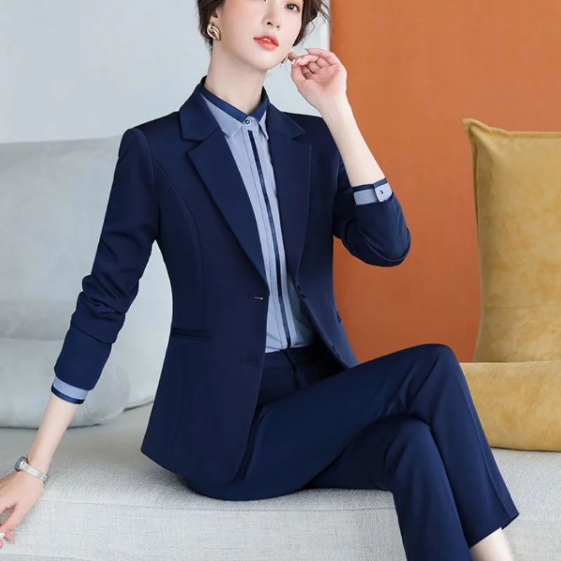 Ladies Office Suits Set Business Formal Blazer Pants Shirt Three Piece Suit Classic Fashion Slim Women Work Matching Set Outfit