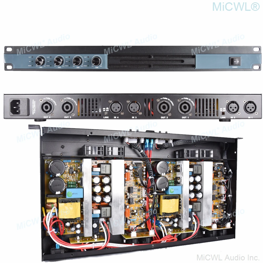 MiCWL D8400 4 kanał 6500W cyfrowy wzmacniacz mocy 5200 watów dwa fragmenty z amplituner Stereo dla głośnik sceniczny nowa generacja