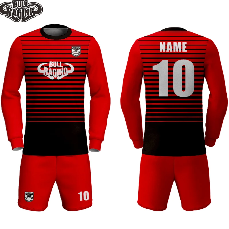 custom made sulbimation longsleeve gk soccer uniform jersey set