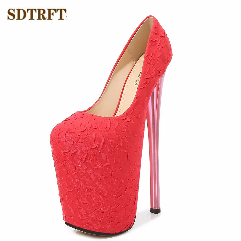 Crossdresser New 22cm Thin High Heels Female Round Toe Pumps Wedding Shoes Woman Fetish Ballet Gladiator Stilettos US16 17 18 19