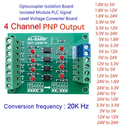 Hisonauto AL-ZARD Optocoupler Isolation Board Isolated Module PLC Signal Level Voltage Converter Board PNP 1.8-24V 2-4-8Channel