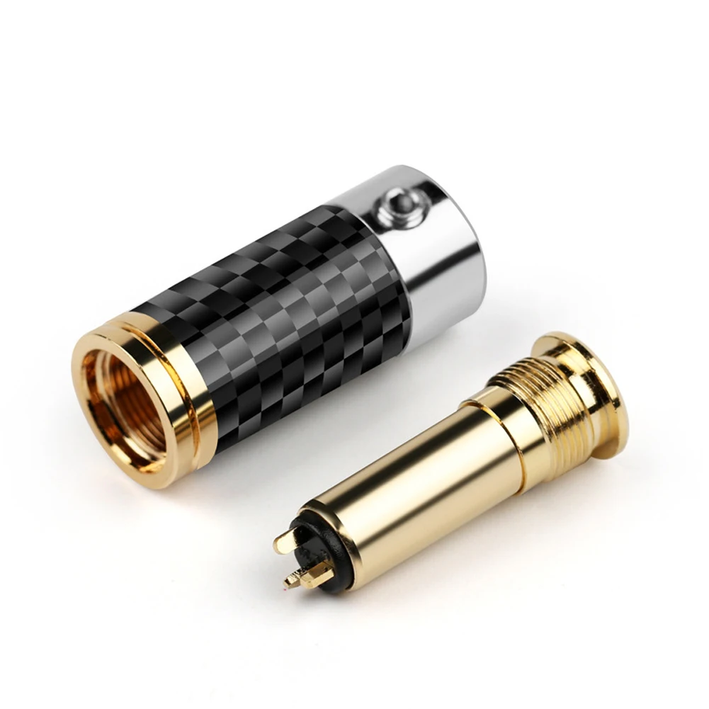 Haldane 2 قطعة ألياف الكربون 2.5 مللي متر متوازن 4 أقطاب أنثى التوصيل جاك كامل متوازن سماعة التوصيل 2.5 مللي متر TRRS موصل محول الصوت