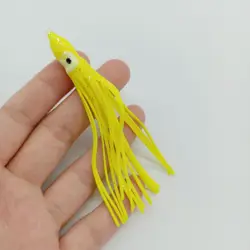 DUODUOYU 10PCS Squid Skirts Soft Fishing Lure 2g/80mm Silicone Bait Octopus Glow Rubber Artificial Bait Squid Jig Fishing Tackle