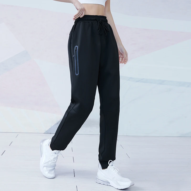 VANSYDICAL Women Black Loose Running Sport Pants Jogging Pants for Gym Breathable Female Training Fitness Yoga Workout Trousers