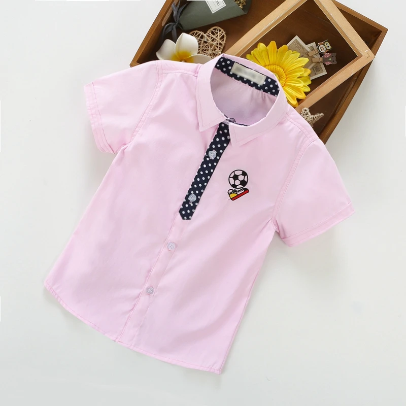 

IENENS Kids Summer Shirts Clothes Solid Color 3-11Y Baby Cotton Shirt Tops Tees Shirts Child Short Sleeves Blouse