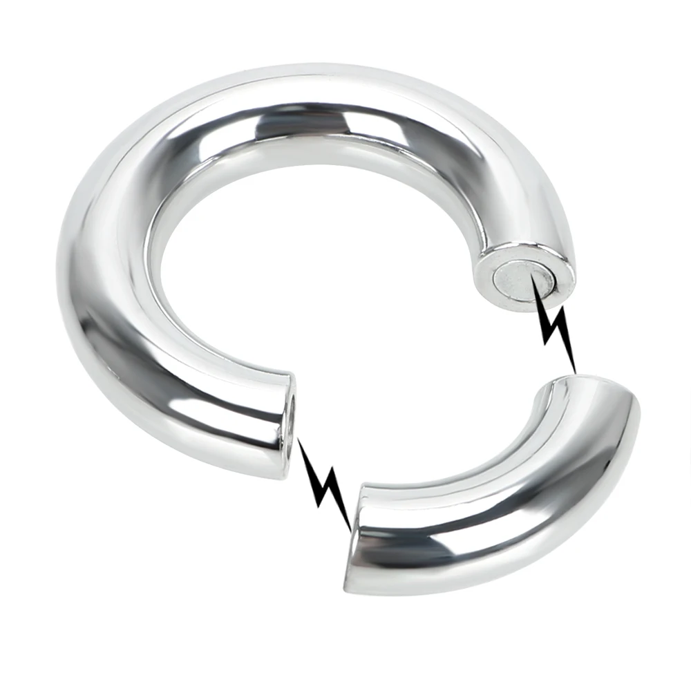 Scrotum Stretcher Sex Toys for Men Heavy Duty Male Magnetic Ball 5 size Metal Penis Cock Lock Ring Delay Ejaculation