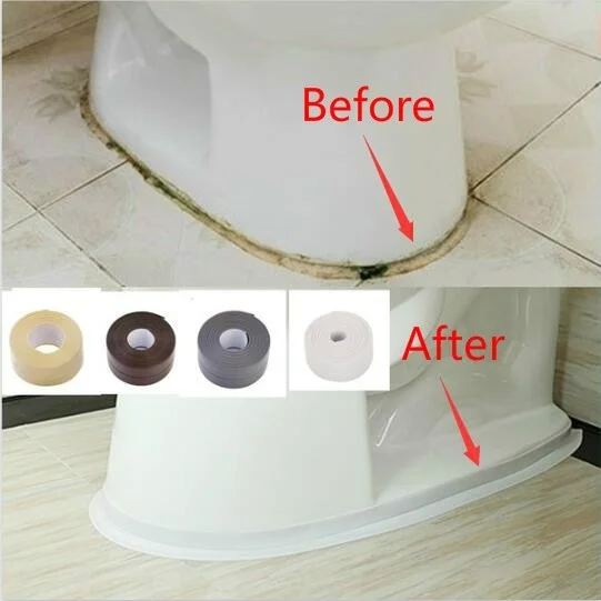 2021 New Bathroom Kitchen Shower Sink Bath Sealing Strip Tape Caulk Strip Self Adhesive Waterproof Wall Sticker Sink Edge Tape