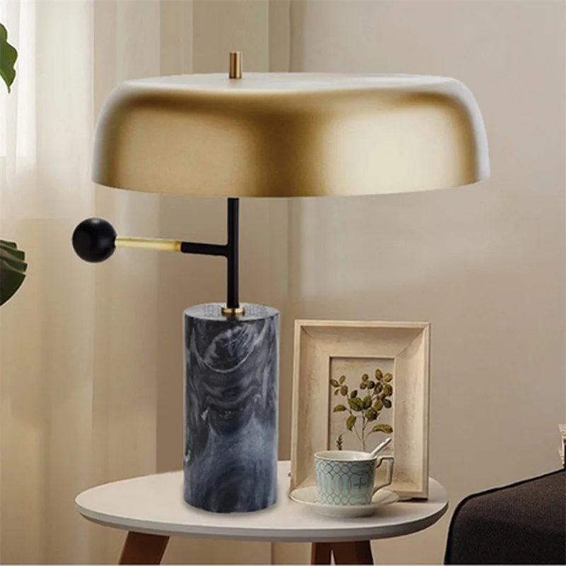 SAROK Modern LED Table Lamp Desk Light Marble Personality Creativity Simple Home Decorative Living Room Study Bedroom