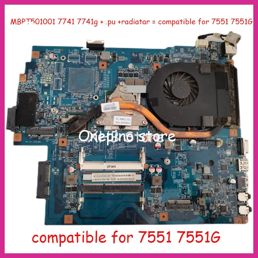 For Acer Aspire 7741 7741G Motherboard I3 CPU + radiator Fit for ACER 7551 7551g PC Motherboad tested