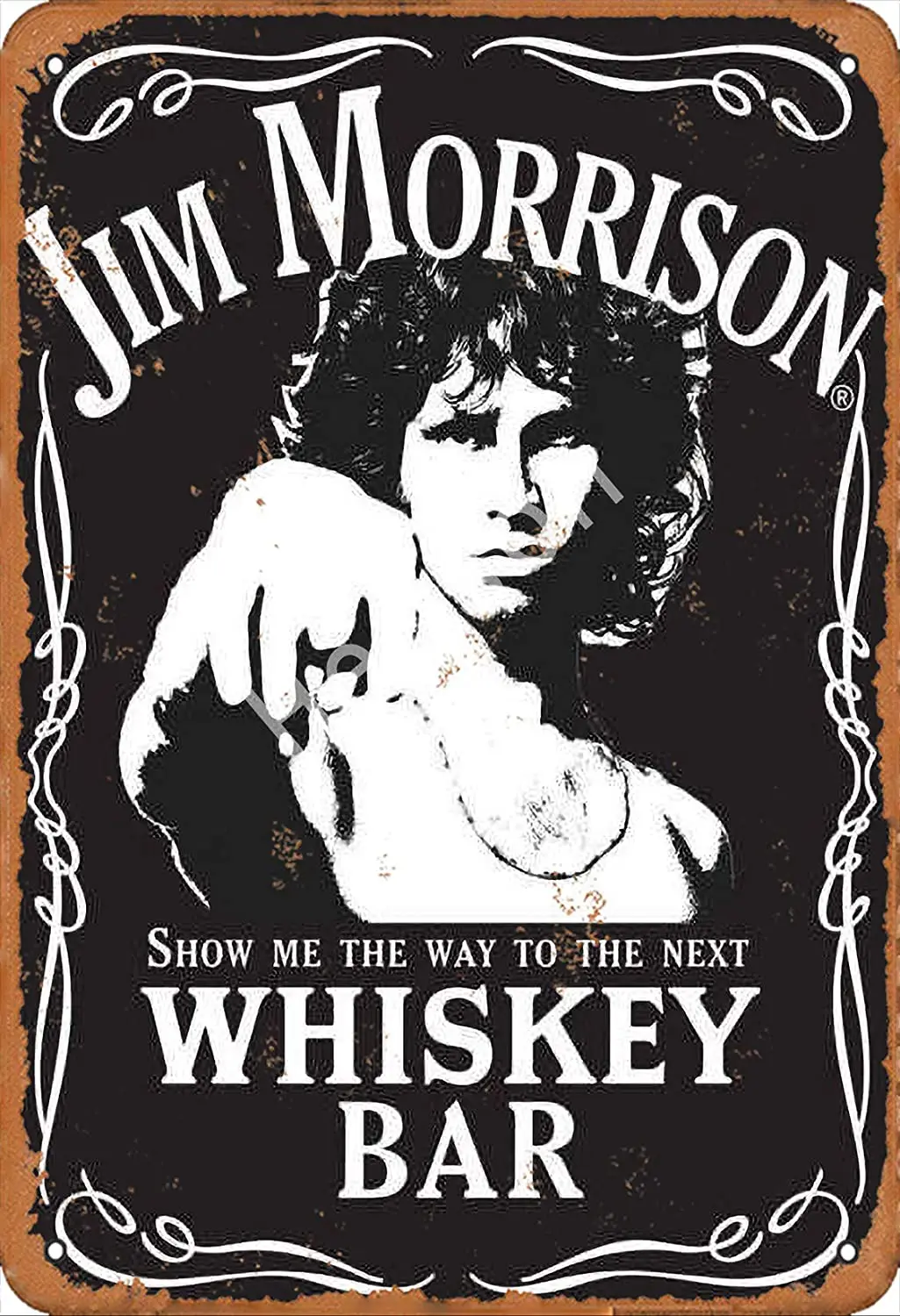 LINA Jim Morrison Whiskey Bar Retro Tin Signs Metal Vintage Signs Auto Motorcycle Gasoline Garage Home Wall Decoration Metal