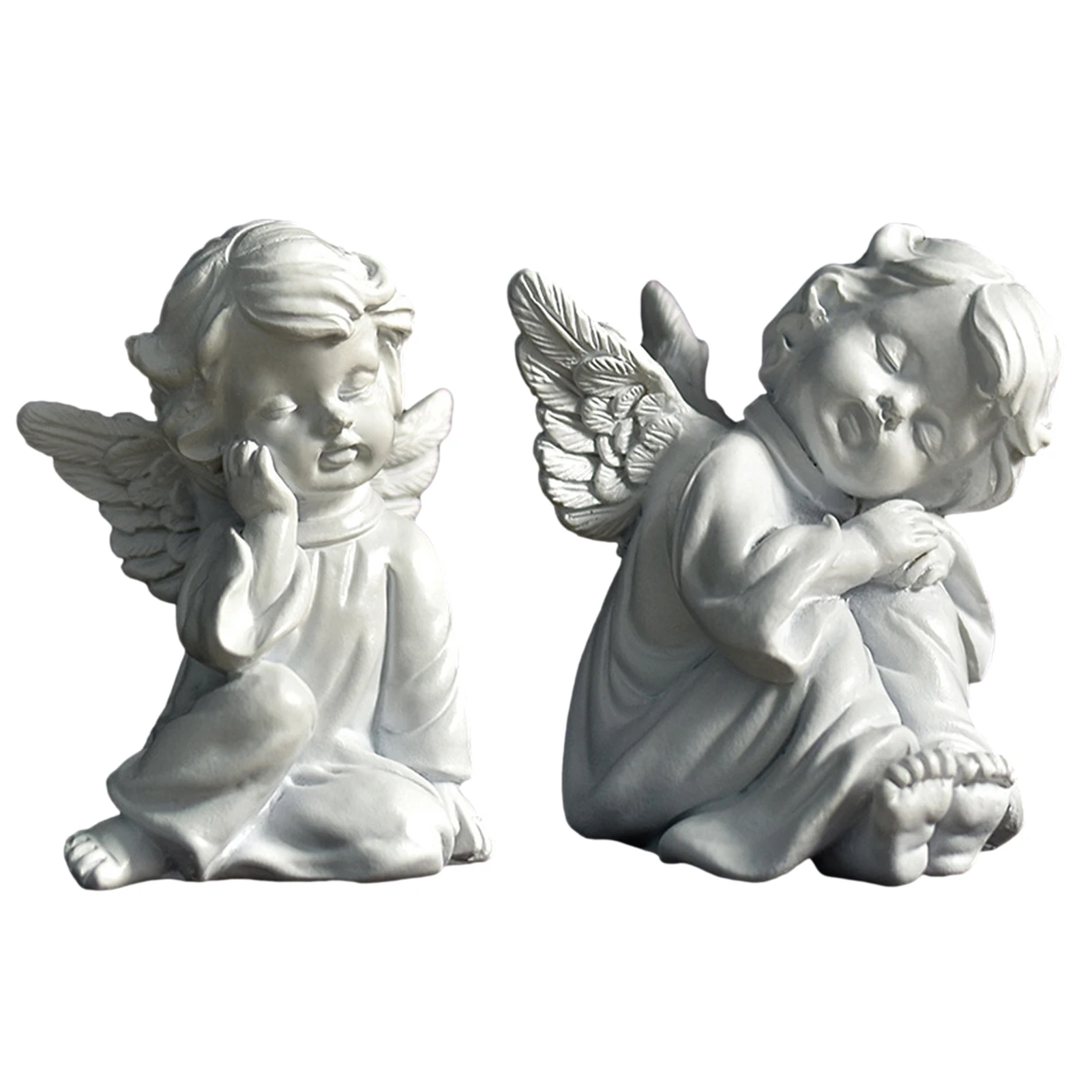 Napping Angle Sculpture Desktop Cute Resin Decorative Statue European Retro Flower Fairy For Garden Home Decoration Gifts