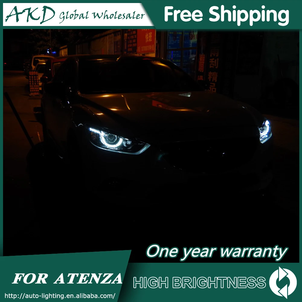 Headlights For Mazda 6 Atenza 2013-2017 DRL Daytime Running Lights Head Lamp LED Bi Xenon Bulb Fog Lights Car Accessories