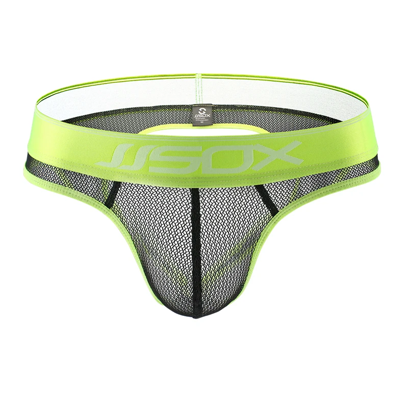 

Men's Sexy Underwear Open Butt Mesh Transparent Thong Panties Trunks Bulge Pouch Soft Male Elasticity Underpants Thong String