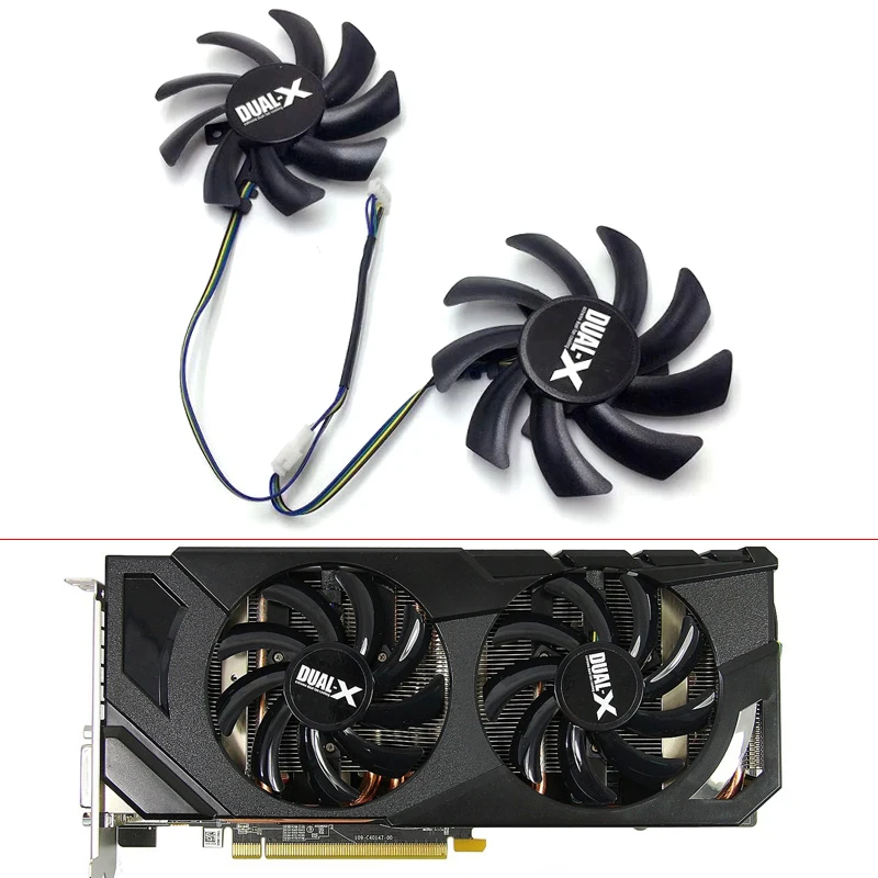 NOVA 85MM FDC10H12S9-C 4PIN FD7010H12S Dual Fan Cooler Para Substituir Safira R9 270X 280X HD7870 HD7950 HD7850 HD6850 Ventiladores de Refrigeração