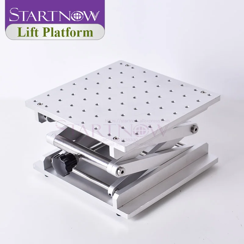 Startnow 200x200 Stainless Steel Lifting Table For Laser Marking Machine Manual Lift Platform Height Adjustable Lift Stand Rack