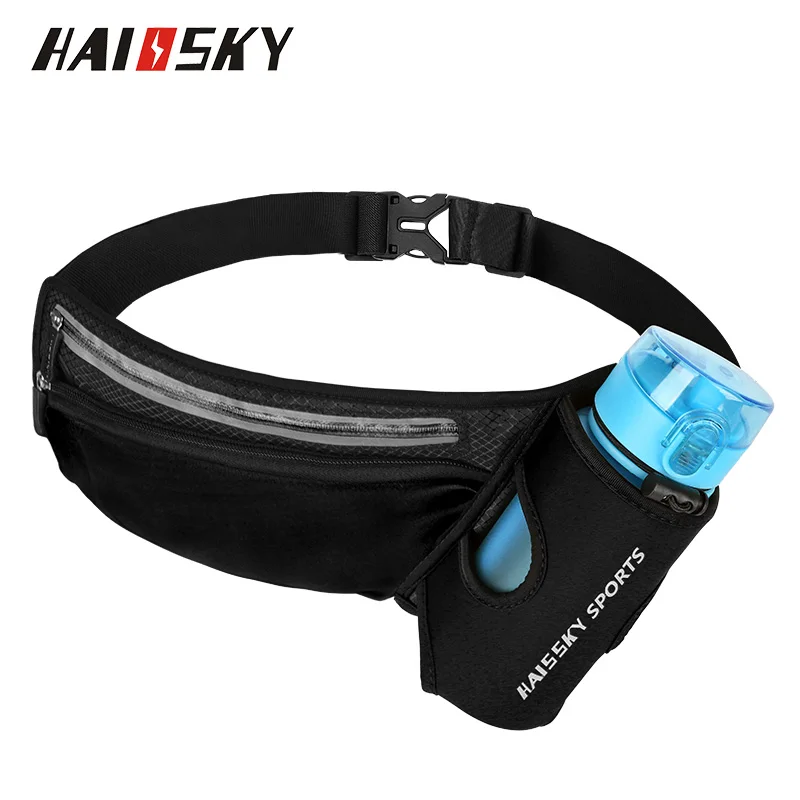 Haissky Waist Bag Belt Water Bottle Pouch Phone Bag For iPhone SE 2020 11 Pro Max X XR Xs Hiking Fitness Lightweight Waist Pack