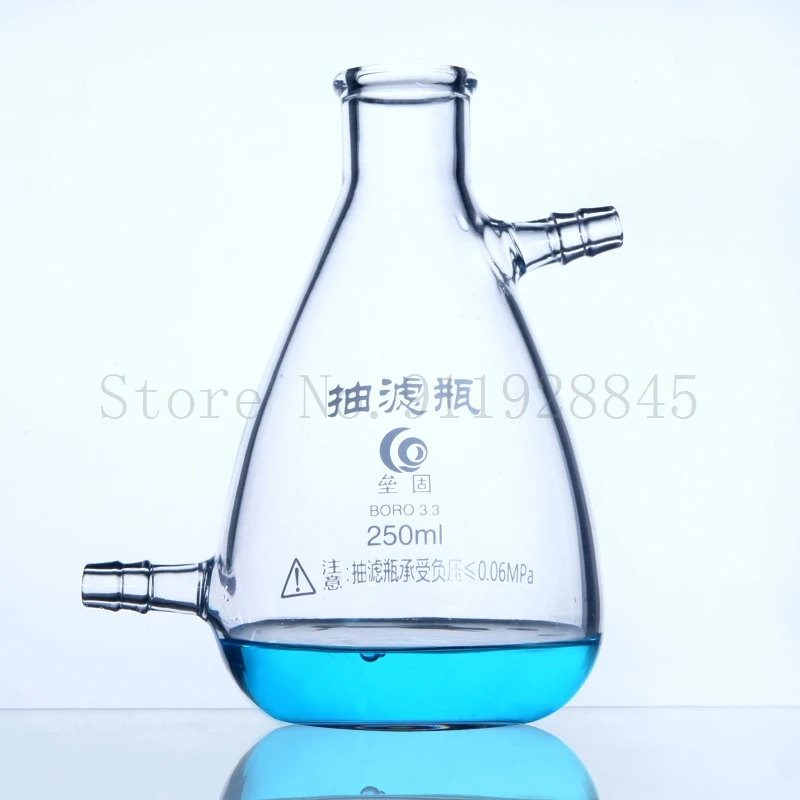 Lab Glass Suction Filter Bottles with Upper and Lower Spouts Accessory Flask with Side Arm Laboratory Filtration