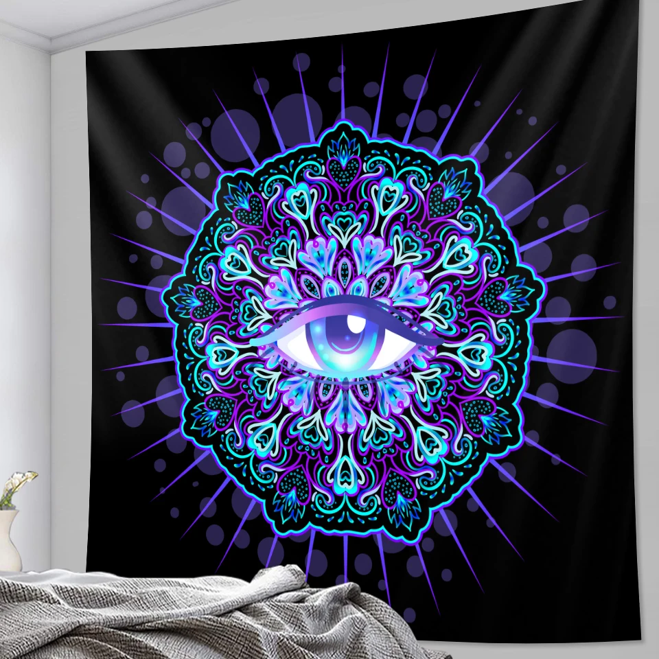 Indian Buddha meditation chakra psychedelic scene home decoration tapestry Hippie Bohemian decoration Datura sheet