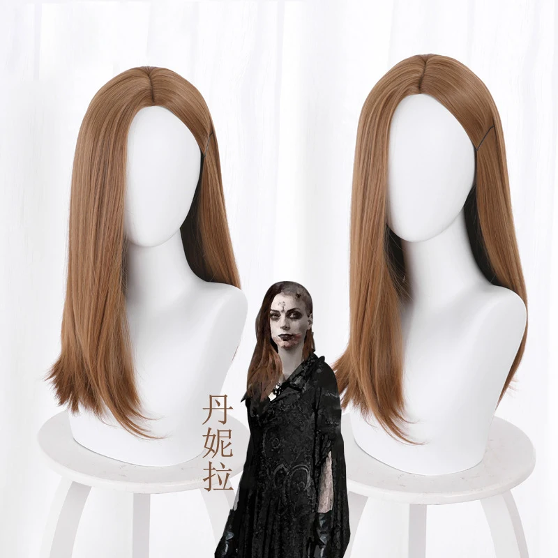 Games Lady Dimitrescu Vampire Alcina Bela Cassandra Daniela Cosplay Wigs 45cm Long Wig Woman Carnival Party Witch Headdress Prop