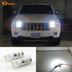 For Jeep Grand Cherokee 2011 2012 2013 2014 2015 HID Headlight Ultra Bright White Reflector 3157 LED Bulbs Daytime Light DRL