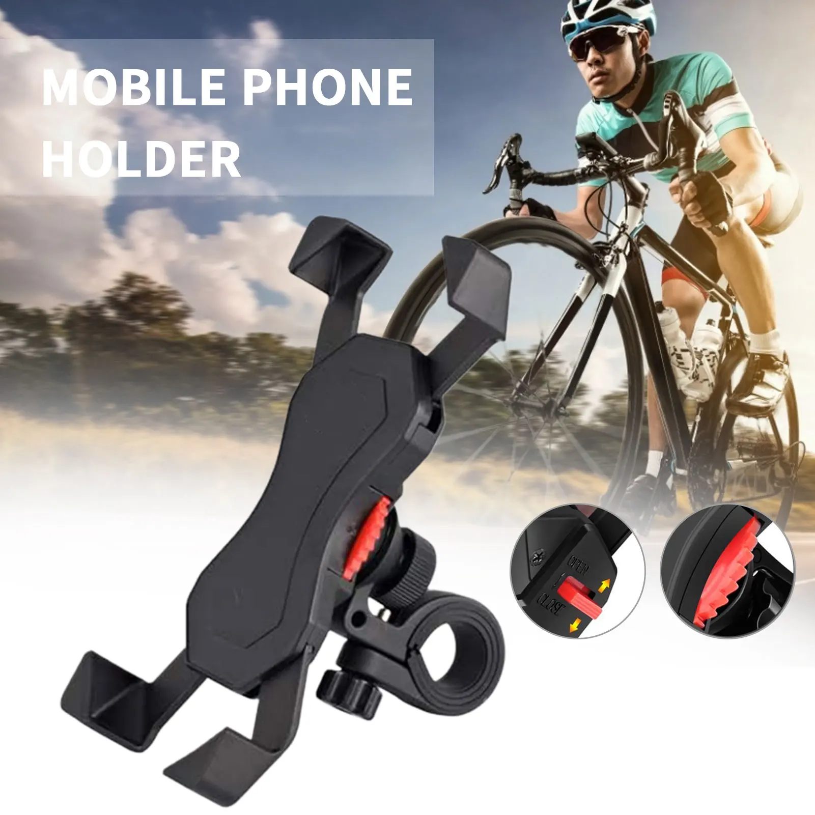 3.5-6.5 inches Universal Bicycle Motorcycle Phone Holder 4 Eagle Claws Design 360 Degree Rotation Phone Protector Support